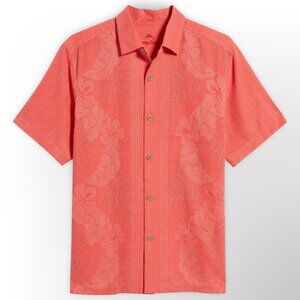 Tommy Bahama Bali Border Silk Camp Shirt Bali Border Red Flash ST325811 Size XXL